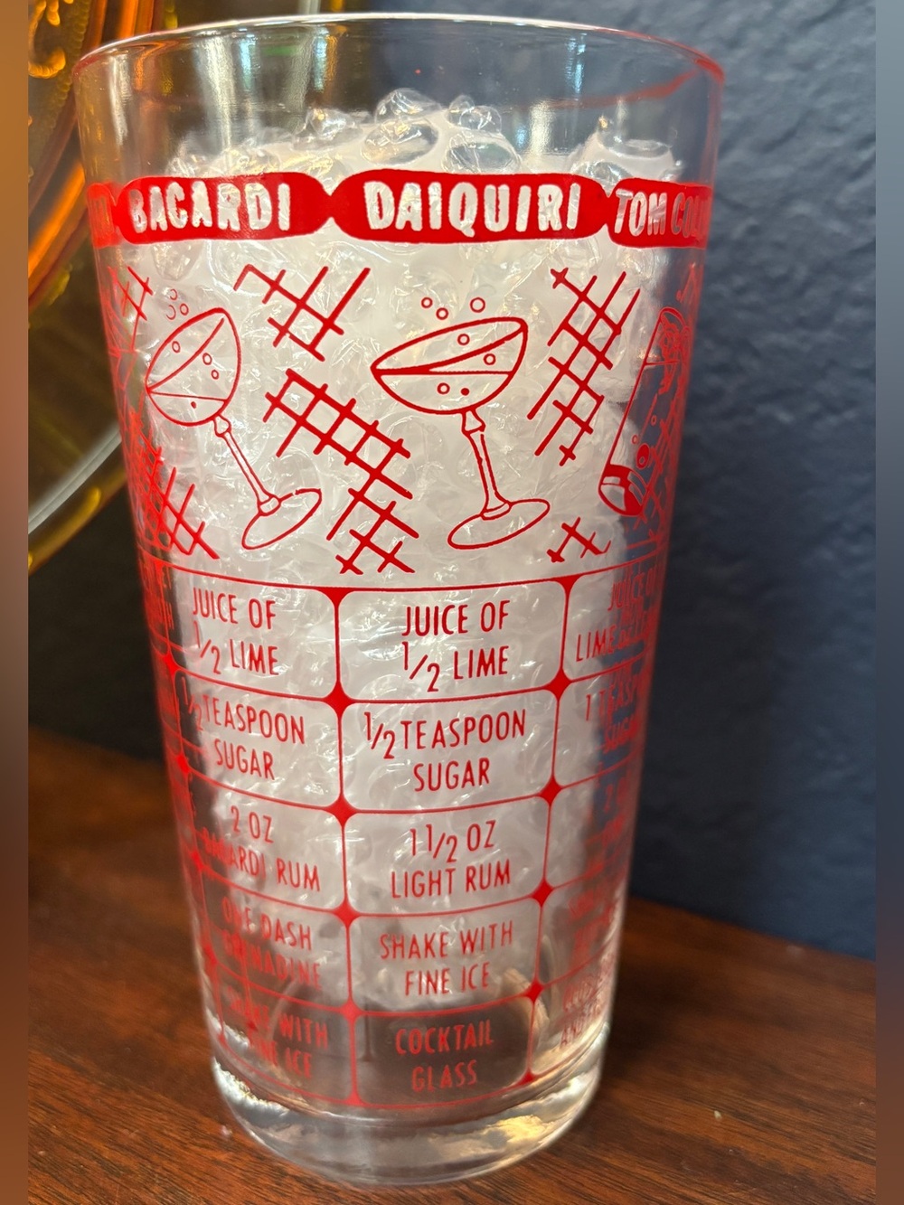 Vintage Red Cocktail Recipe Mixing shaker MCM